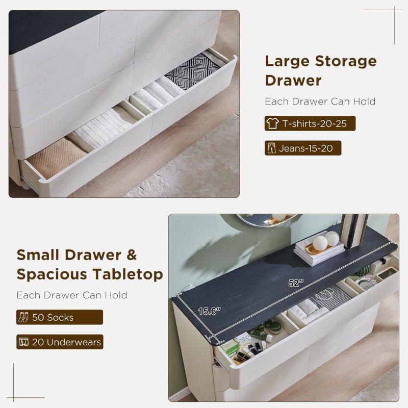 MDF 9 Çekmeceli Kulpsuz Tasarım Şifonyer - 133 cm - 300041