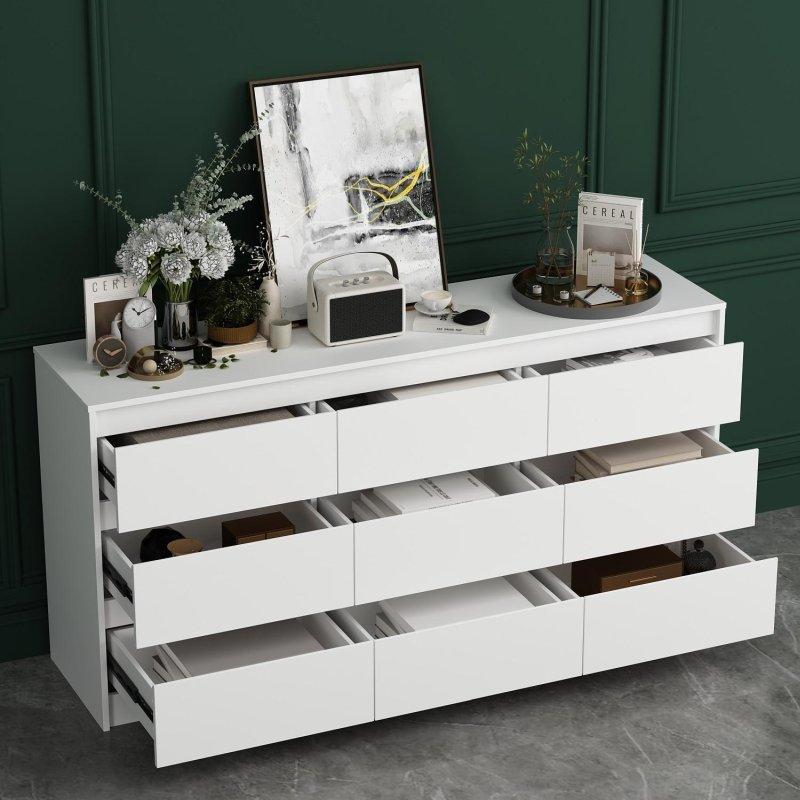 MDF 9 Çekmeceli Kulpsuz Tasarım Şifonyer - 161 cm - 294859