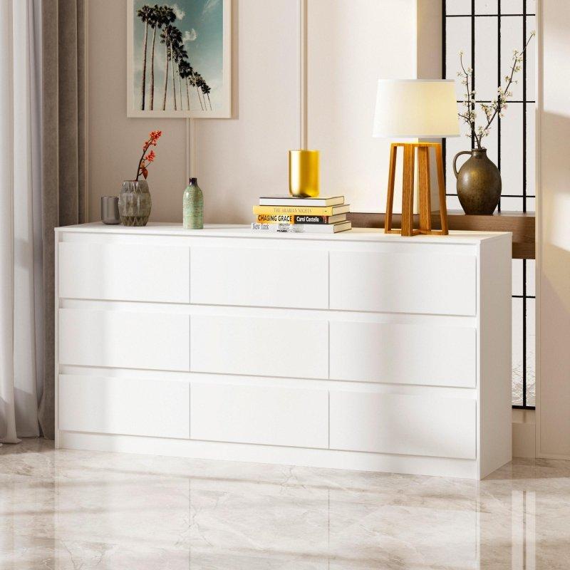 MDF 9 Çekmeceli Yatay Tasarım Modern Şifonyer - 161 cm - 304597