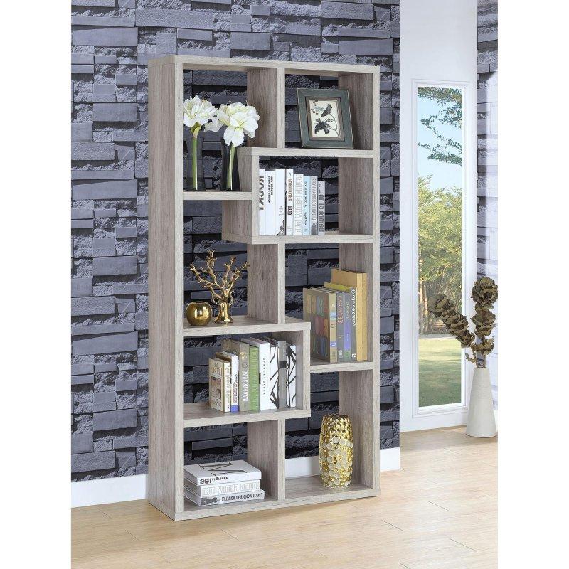 MDF Asimetrik Raflı 8 Bölmeli Kitaplık - 180 cm - 312372