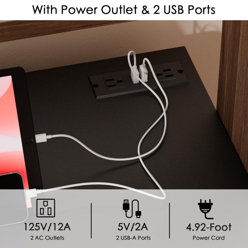 MDF Askılıklı 3 Çekmeceli LED Aydınlatmalı ve Şarj İstasyonlu Şifonyer - 111x111x39 cm - 295623