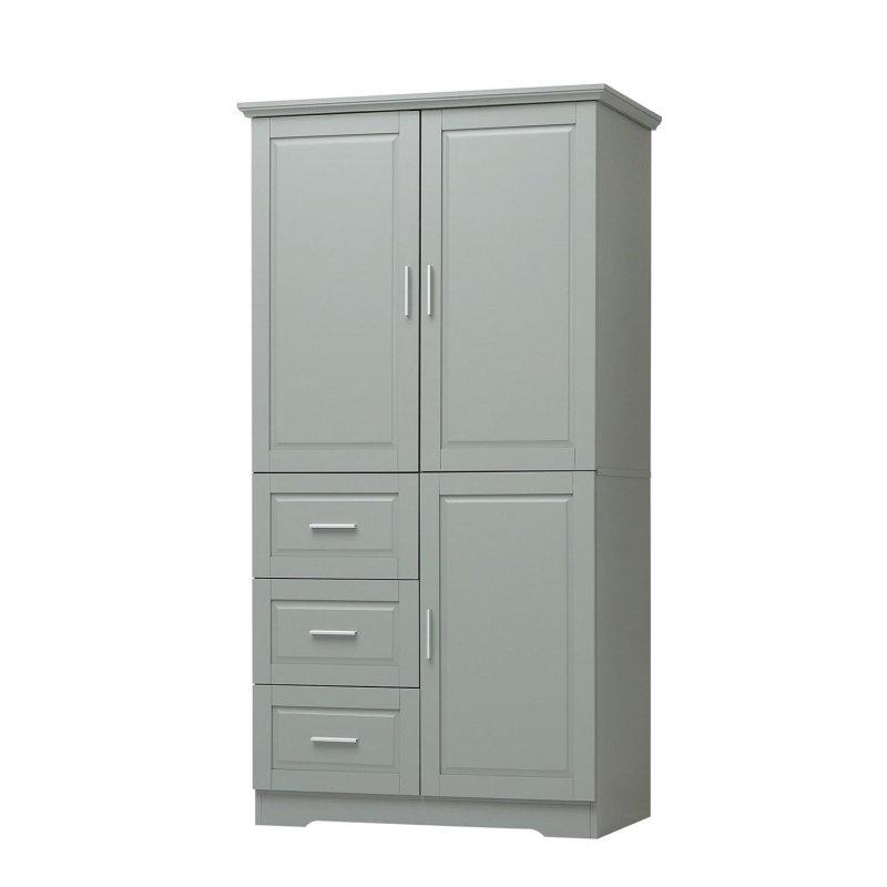 MDF Ayarlanabilir Raflı 3 Çekmeceli Çok Amaçlı Banyo Dolabı - 83x50x158 cm - 334111