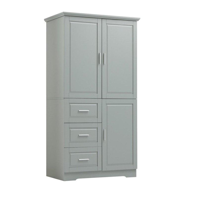 MDF Ayarlanabilir Raflı 3 Çekmeceli Çok Amaçlı Banyo Dolabı - 83x50x158 cm - 334111
