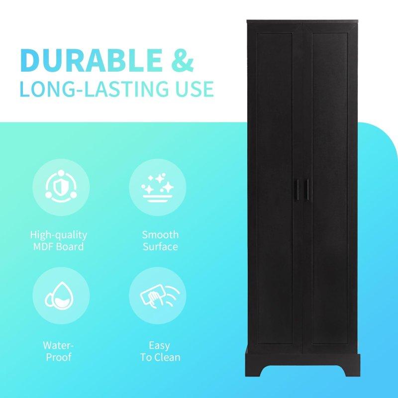 MDF Ayarlanabilir Raflı Çift Kapaklı Çok Amaçlı Banyo Dolabı - 333660