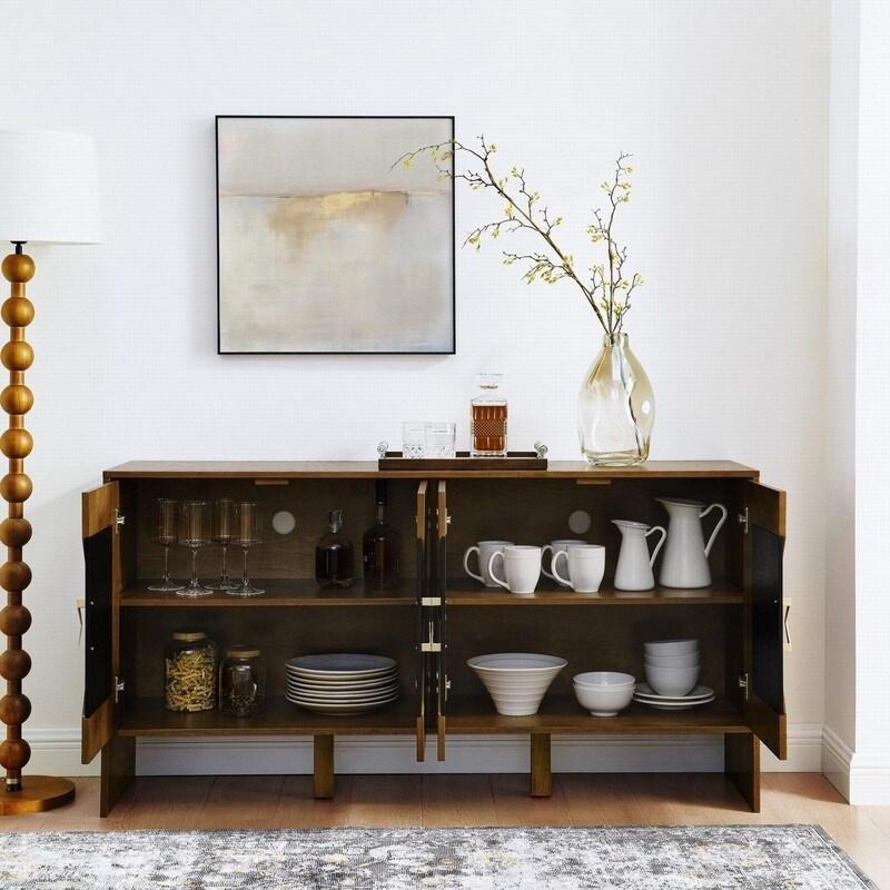 MDF Ayarlanabilir Raflı Yüzyıl Ortası Tasarım Bohem Konsol - 153 cm - 325612