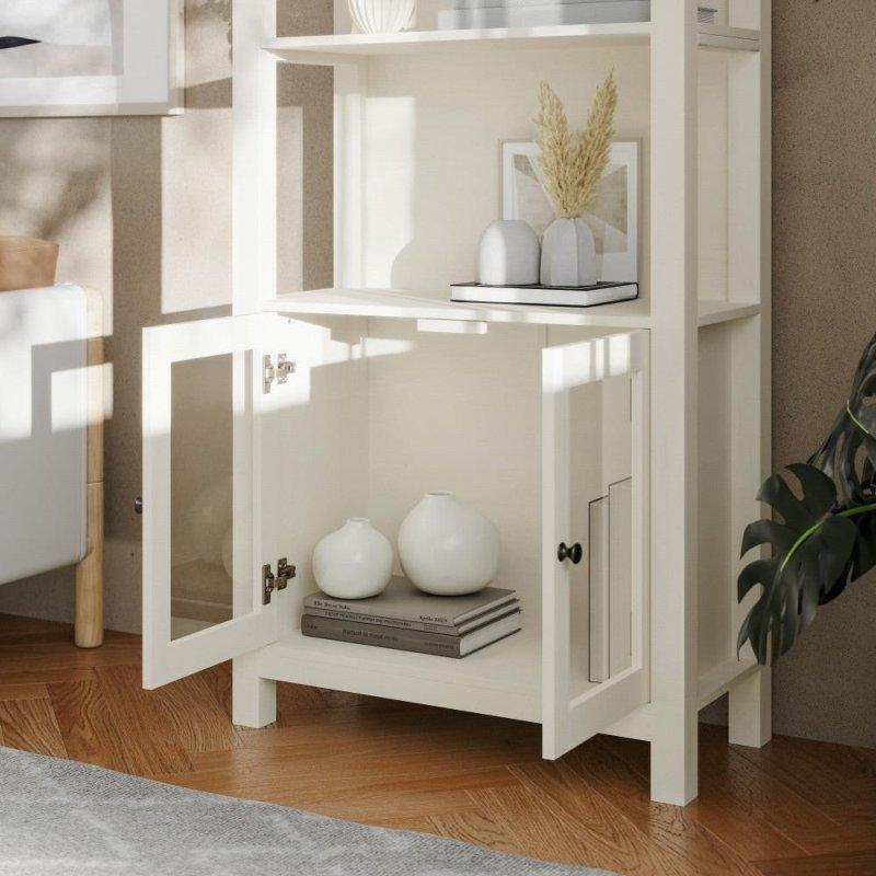 MDF Cam Kapaklı ve Dolaplı Kitaplık - 81x173 cm - 318590