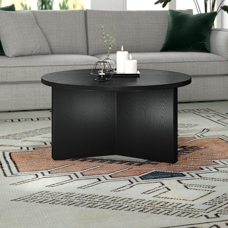 MDF Çapraz Ayaklı Yuvarlak Orta Sehpa - 82 cm - 242561