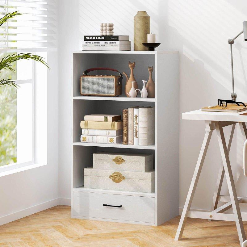 MDF Çekmeceli 4 Raflı Kitaplık - 122 cm - 317872