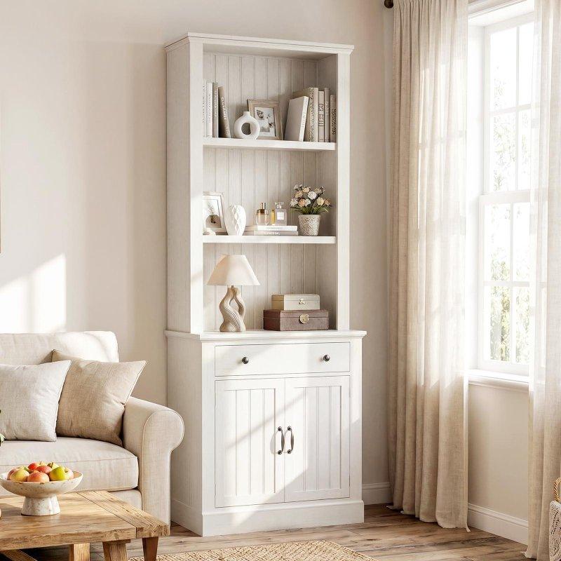MDF Çekmeceli ve Kapaklı Trapez Tasarım Kitaplık - 70 cm - 317715
