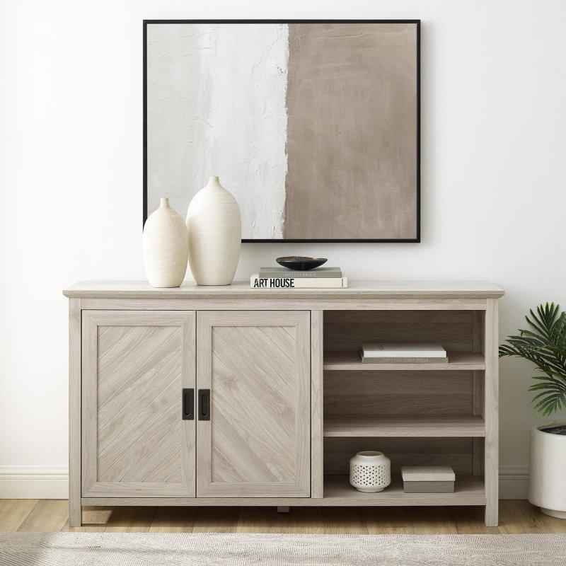 MDF Chevron Desenli 2 Kapaklı Bohem Konsol - 148 cm - 325434