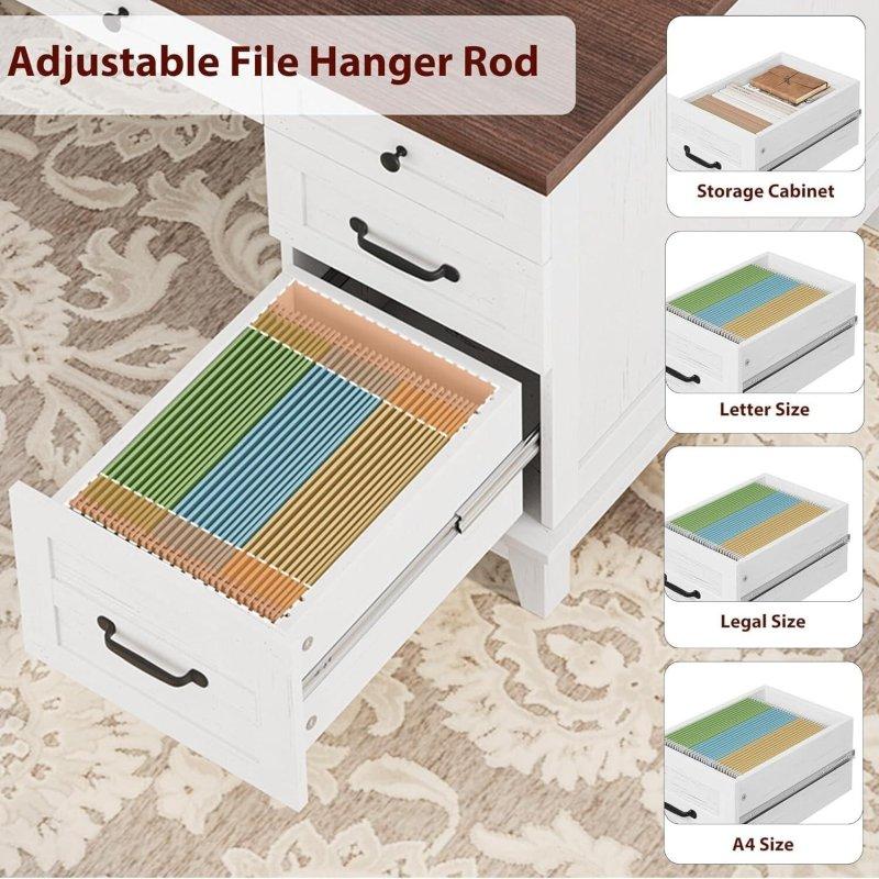 MDF Dahili Prizli 5 Çekmeceli ve Dolaplı Ofis Masası - 153 cm - 327695