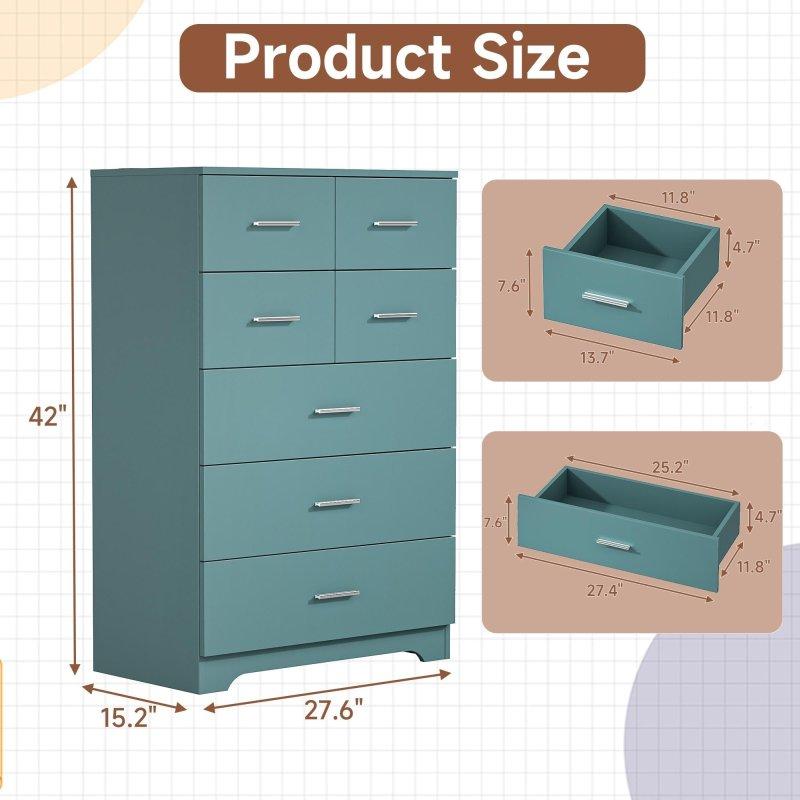 MDF Dahili Prizli 7 Çekmeceli Şifonyer - 305754