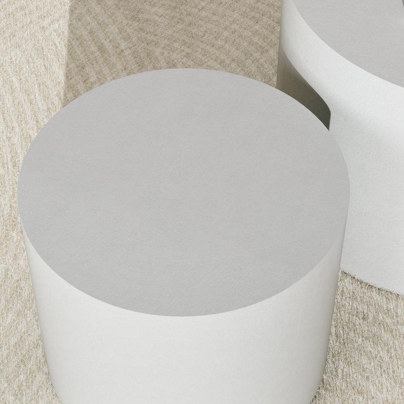 MDF Dokulu Yüzeyli Zigon Yuvarlak Orta Sehpa Seti - 51 cm - 245415