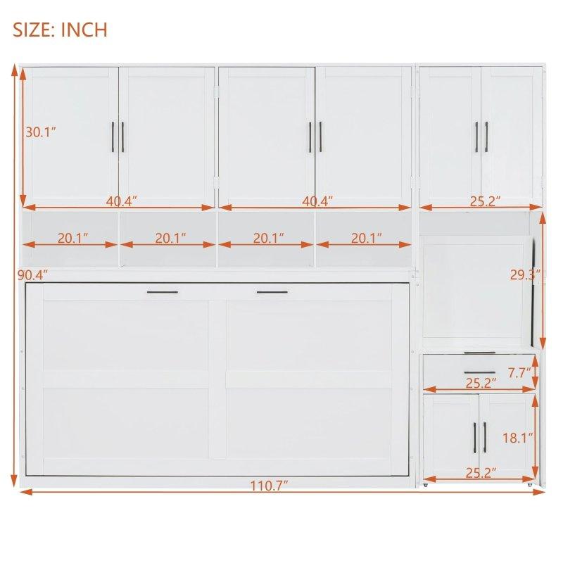 MDF Dolaplı Çekmeceli ve Masalı Tek Kişilik Duvar Yatağı - 263495