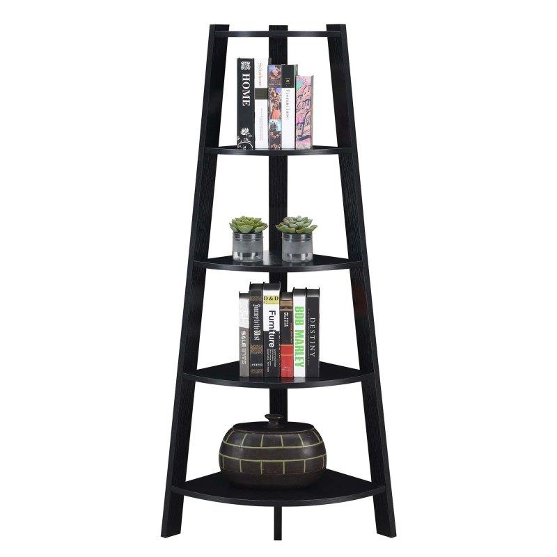 MDF Geniş 5 Raflı Köşe Kitaplık - 53x53x158 cm - 315151