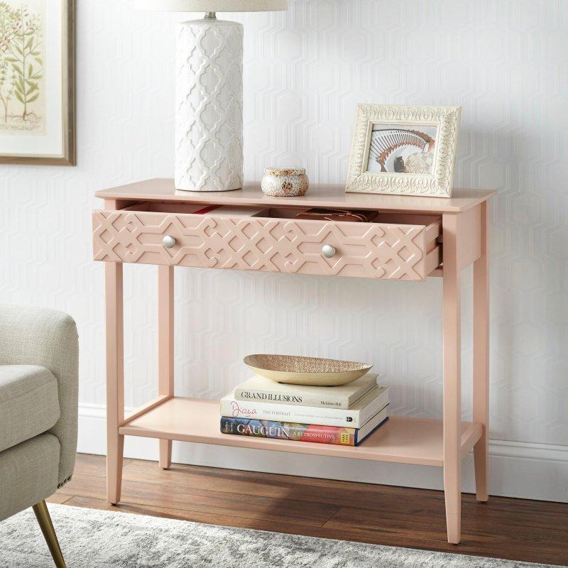 MDF Geometrik Desenli Çekmeceli ve Raflı Dresuar - 92 cm - 332461