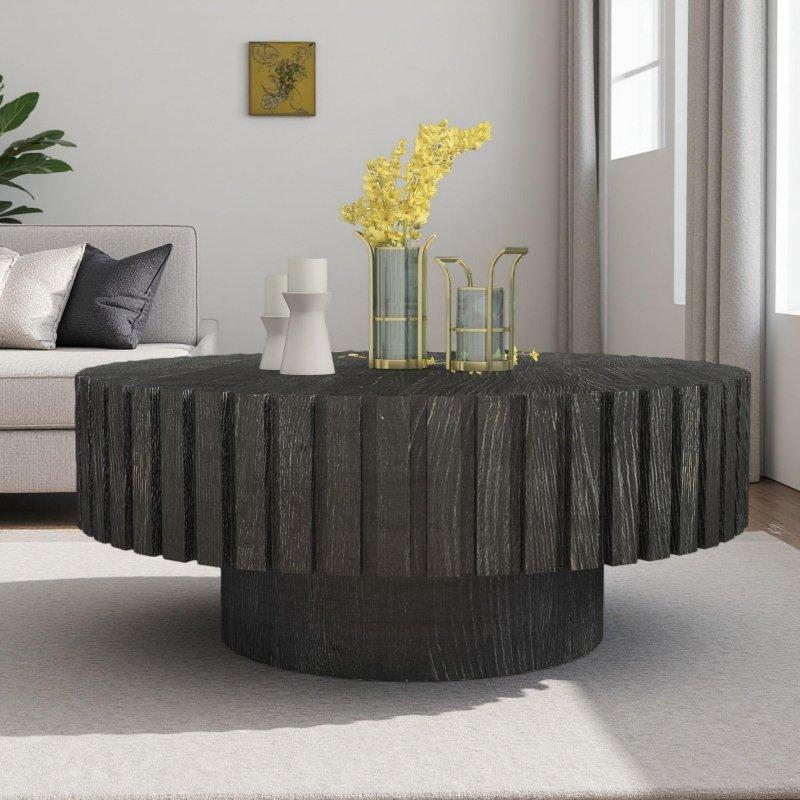 MDF Kaide Ayaklı Minimalist Yuvarlak Orta Sehpa - 80 cm - 243258