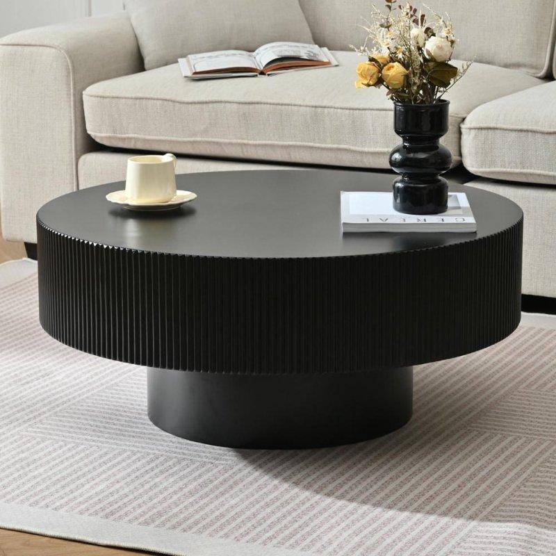 MDF Kaide Ayaklı Modern Yuvarlak Orta Sehpa - 81 cm - 240546