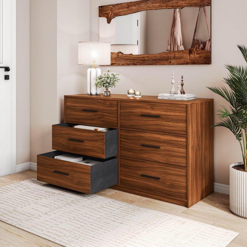 MDF Kasa Kumaş 6 Çekmeceli Modern Şifonyer - 299348