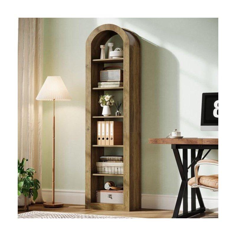MDF Kemerli 6 Raflı Rustik Kitaplık - 50x30x190 cm - 320586 MDF Kemerli 6 Raflı Rustik Kitaplık - 50x30x190 cm - 320586