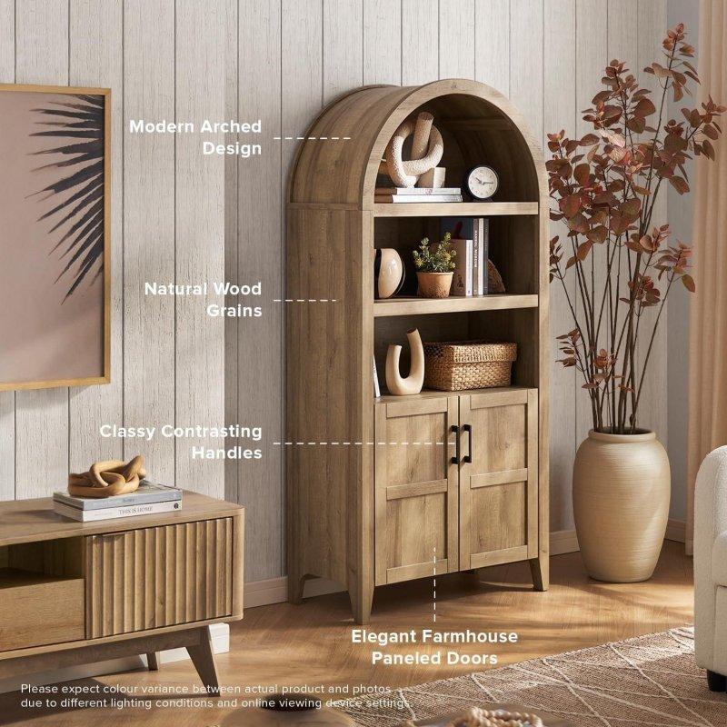 MDF Kemerli Kapaklı Kır Evi Kitaplık - 78x39x166 cm - 314809