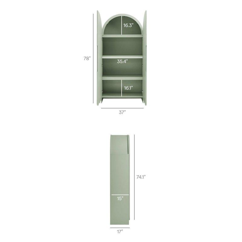 MDF Kemerli Yivli Kapaklı Kitaplık - 199 cm - 312347