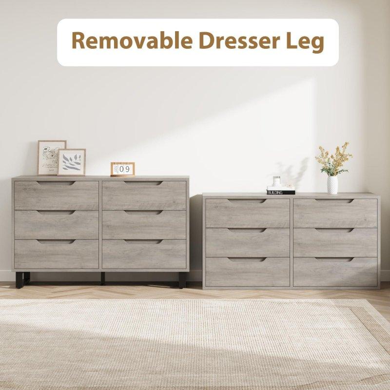 MDF Metal Ayaklı Üst Dolaplı Çok Çekmeceli Modern Kır Evi Şifonyer - 308467
