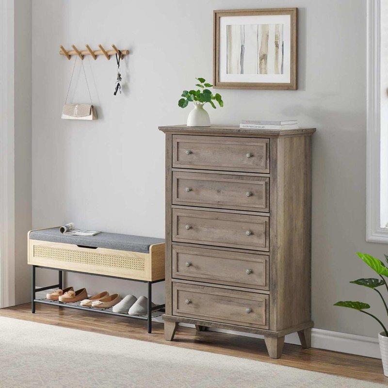 MDF Metal Kulplu 5 Çekmeceli Modern Şifonyer - 307867