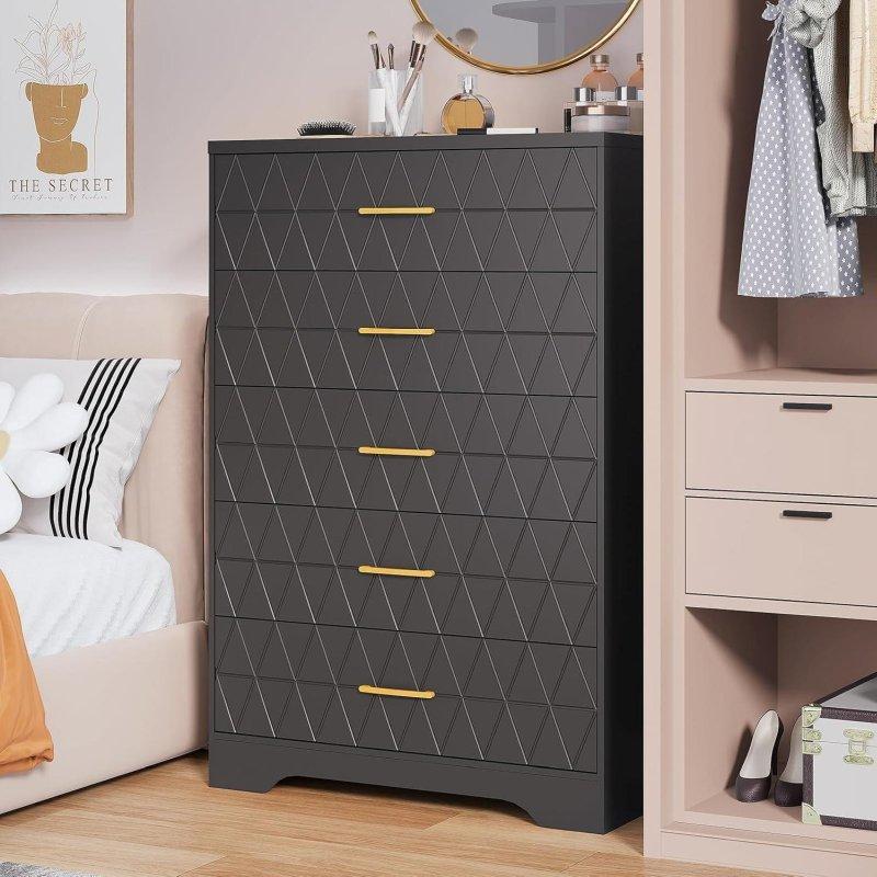 MDF Metal Kulplu 5 Çekmeceli Şifonyer - 81x119 cm - 310382