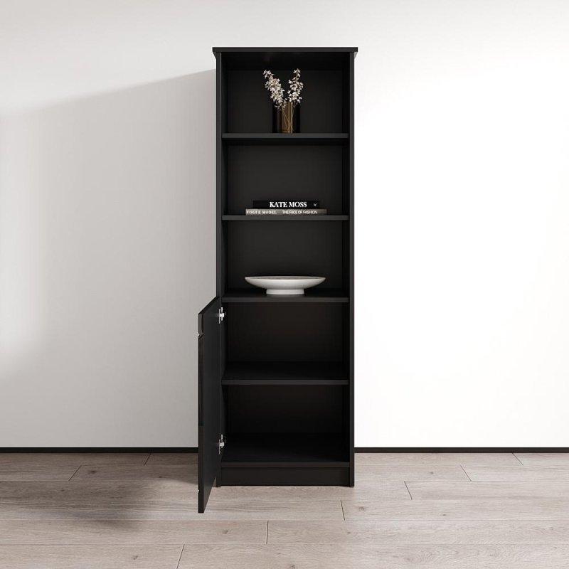 MDF Parlak Kapaklı ve Mat Gövdeli 5 Raflı Kitaplık - 161 cm - 315748