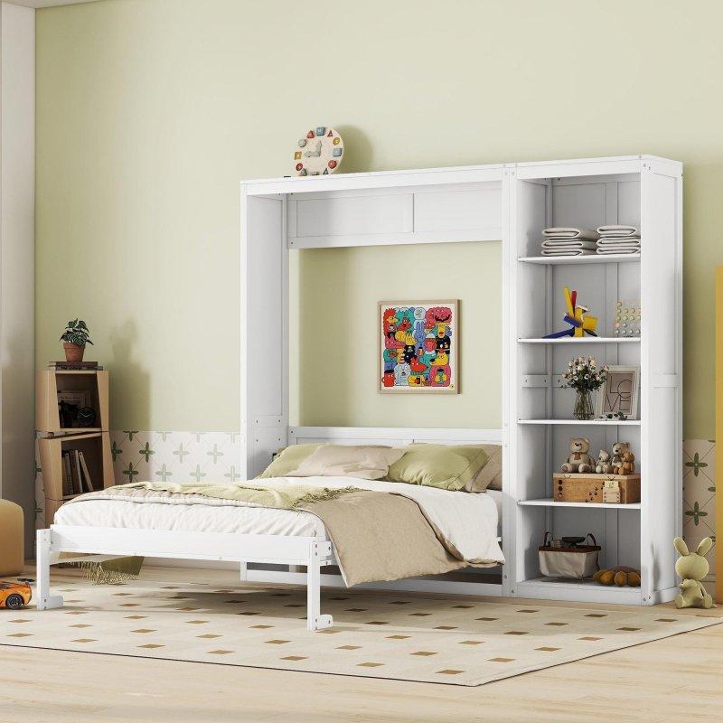 MDF Raflı ve Dolaplı Katlanır Duvar Yatağı - 266346