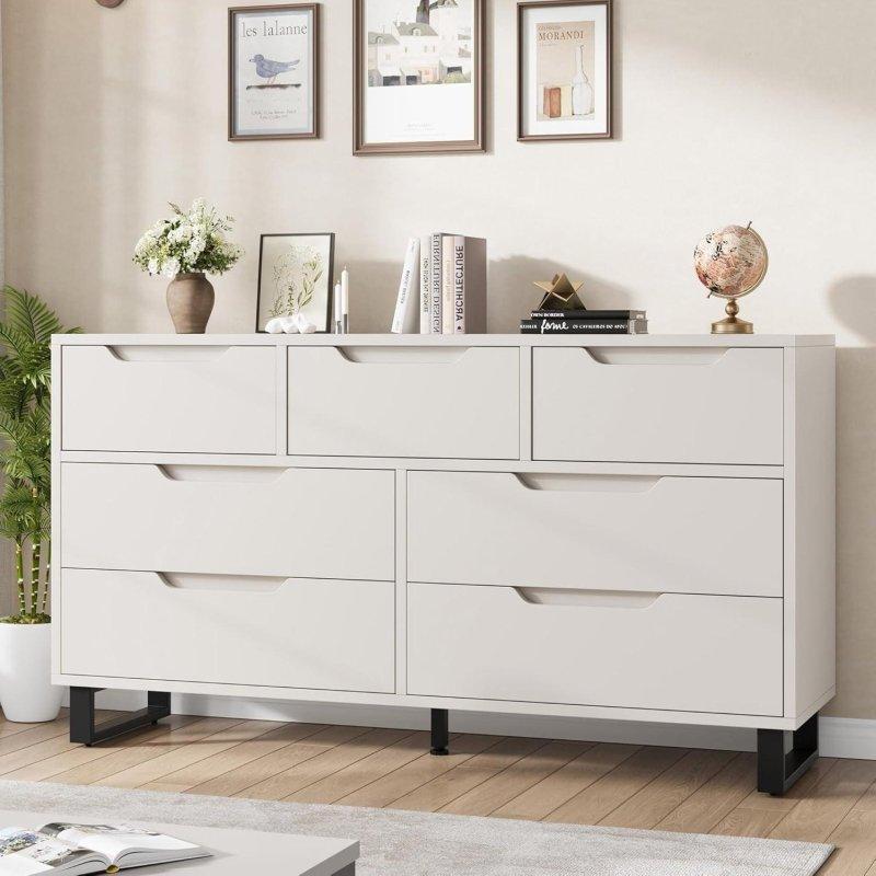 MDF Sökülebilir Ayaklı Yatay 7 ve 8 Çekmeceli Şifonyer - 299804