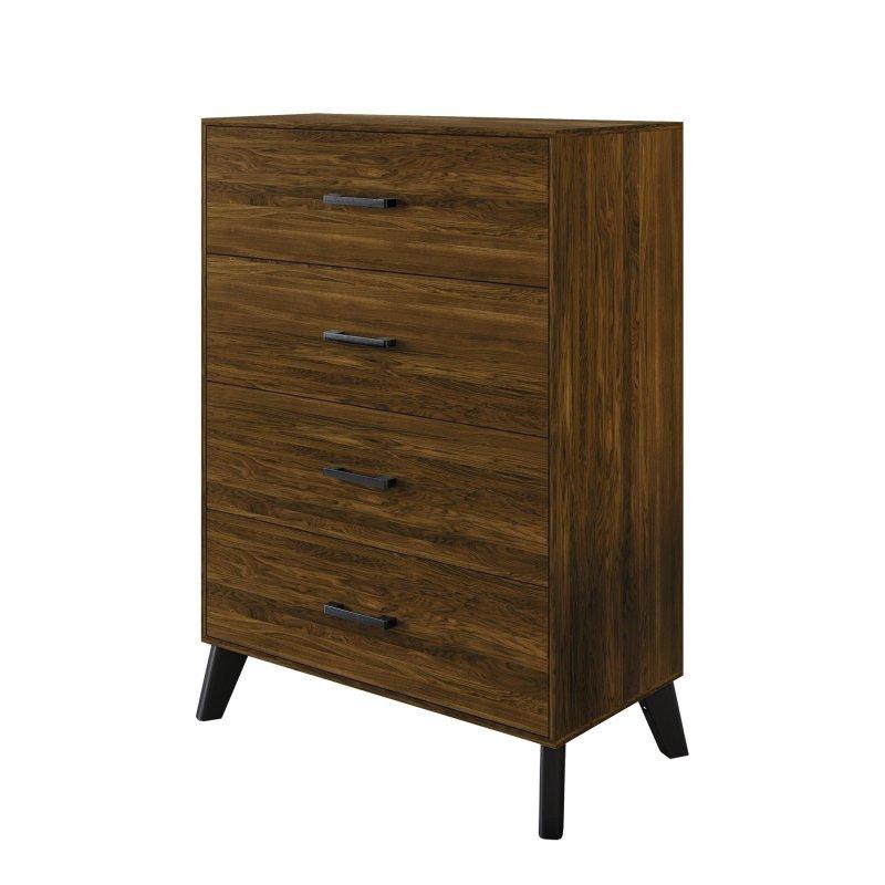 MDF ve Kauçuk Ağacı 4 Çekmeceli Metal Raylı Şifonyer - 76x110 cm - 302750