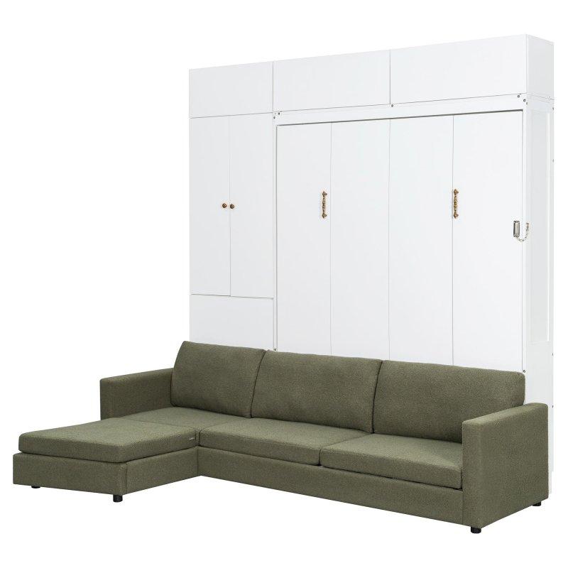 MDF ve Kontrplak Koltuklu ve Raflı Duvar Yatağı - 260x219x251 cm - 266239