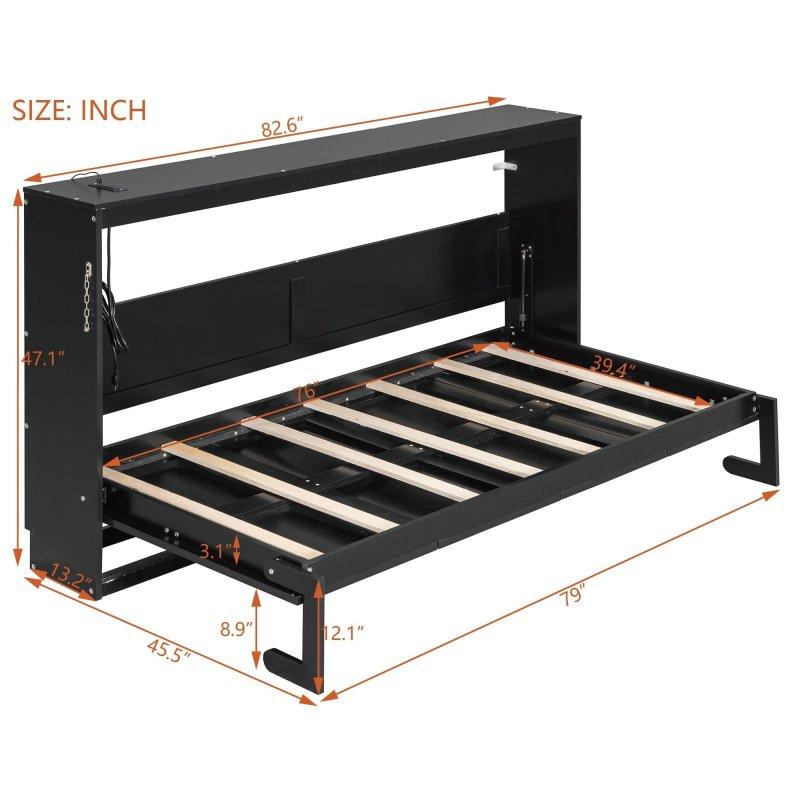 MDF ve Kontrplak LED Aydınlatmalı USB Portlu Yan Açılır Desenli Duvar Yatağı - 266752