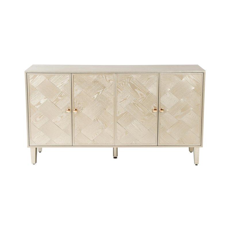 MDF ve Masif Çam Ağacı Ayaklı Geometrik Desenli Bohem Konsol - 152 cm - 324789