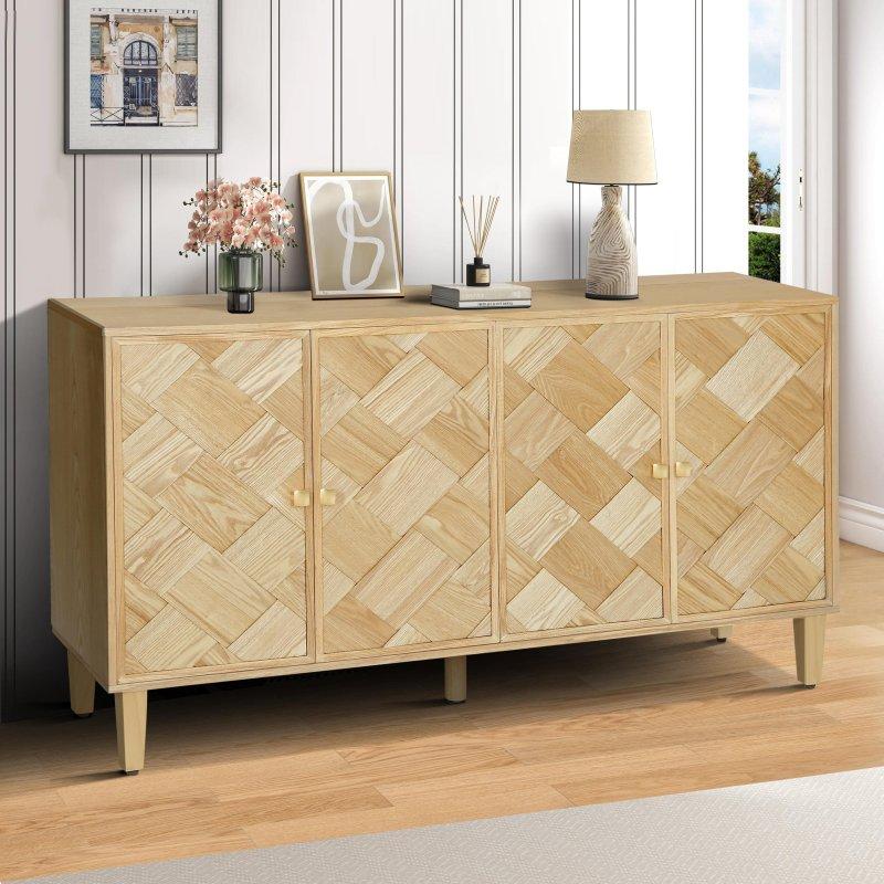 MDF ve Masif Çam Ağacı Ayaklı Geometrik Desenli Bohem Konsol - 152 cm - 324789 MDF ve Masif Çam Ağacı Ayaklı Geometrik Desenli Bohem Konsol - 152 cm - 324789