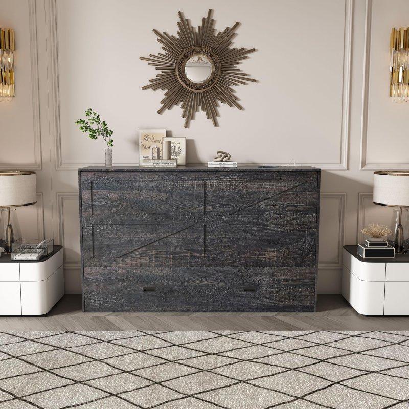 MDF ve Metal Şarj Üniteli Çekmeceli Tekerlekli Duvar Yatağı - 145 cm - 262000