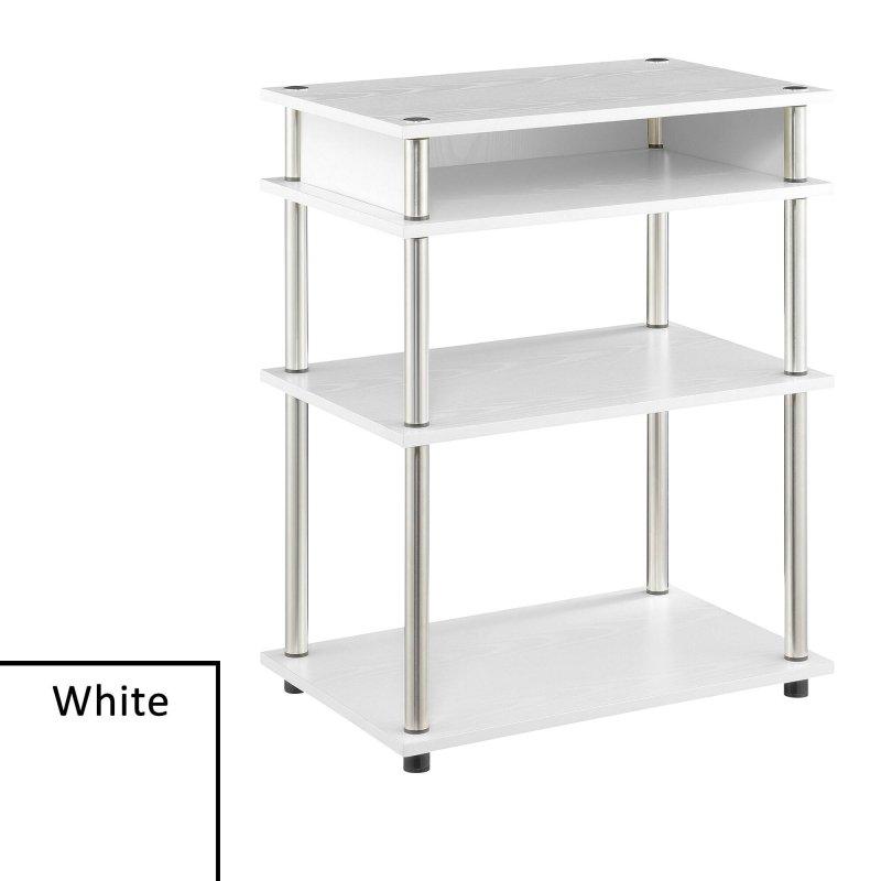 MDF ve Paslanmaz Çelik Aletsiz Kurulum 4 Raflı Kitaplık - 61x41x77 cm - 318312