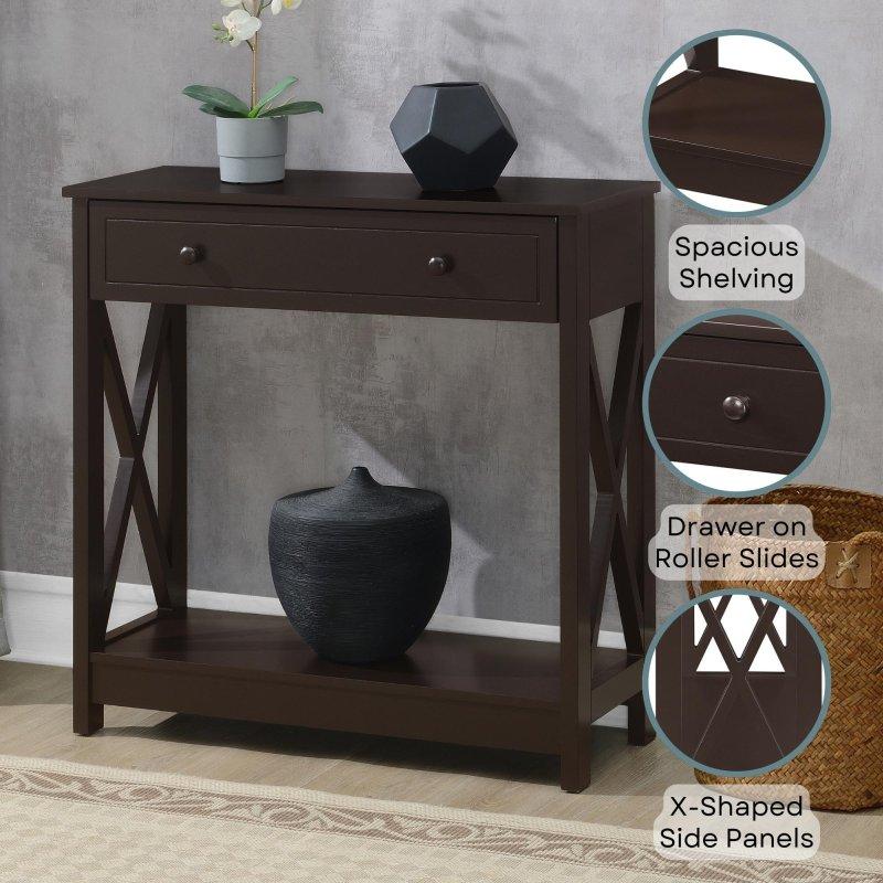 MDF X-Panelli Çekmeceli Raflı Dresuar - 81x31x81 cm - 331612