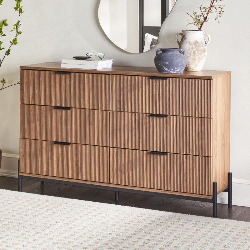 MDF Yivli 6 Çekmeceli Şifonyer - 143 cm - 299260