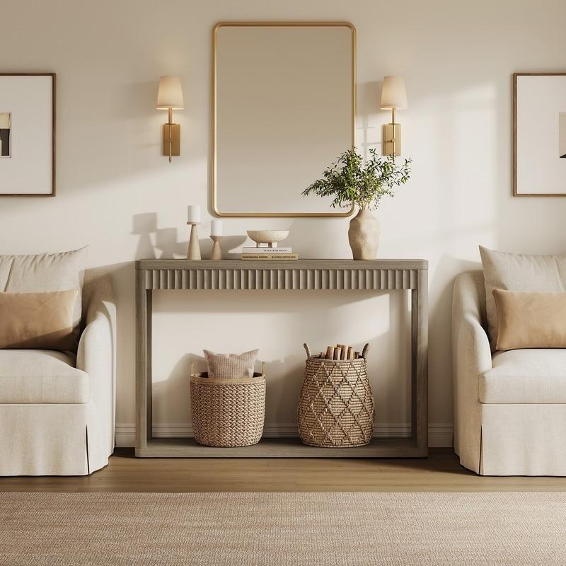 MDF Yivli Raflı Modern Dresuar - 80 cm - 330758