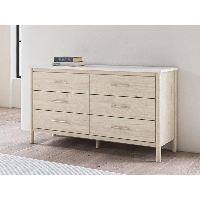 Mermer Desenli Üst Tablalı Açık Meşe Rengi 6 Çekmeceli Şifonyer - 295746 Mermer Desenli Üst Tablalı Açık Meşe Rengi 6 Çekmeceli Şifonyer - 295746