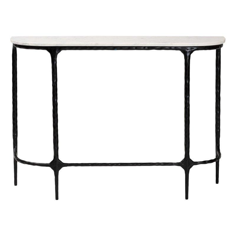 Mermer Tablalı El Dövmesi Siyah Metal Ayaklı Dresuar - 107 cm - 333325