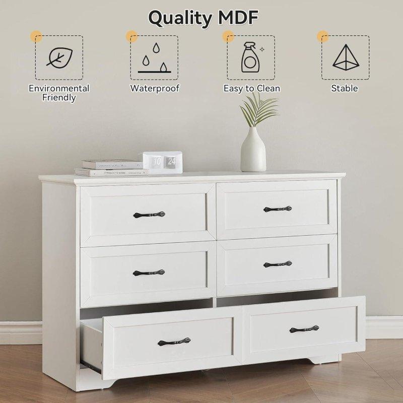 Meşe MDF 5 ve 6 Çekmeceli Kemerli Tasarım Şifonyer - 311007