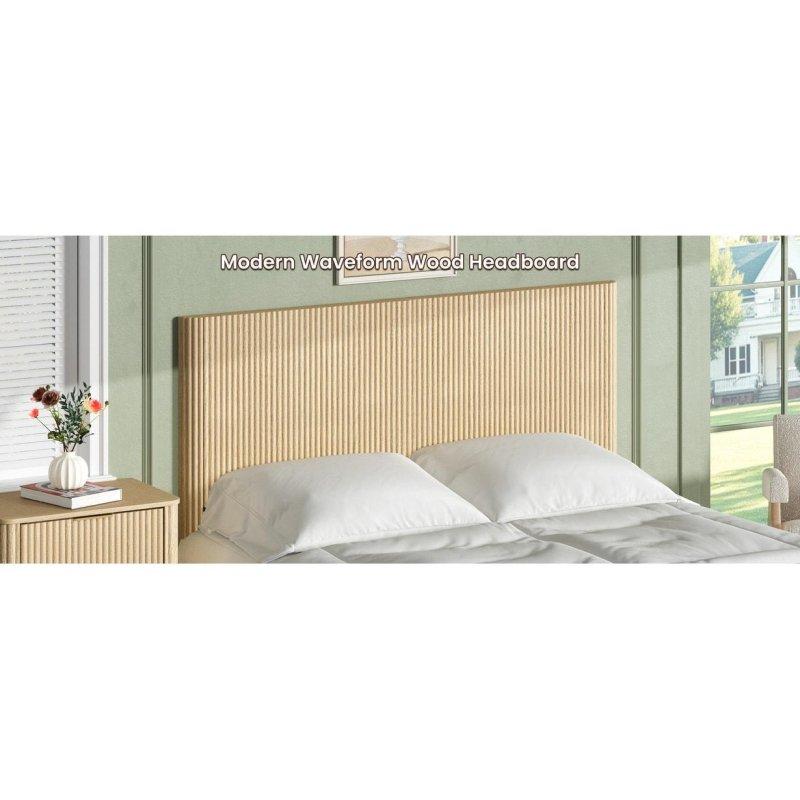 Meşe MDF Kemerli Oluklu Tasarım Yatak Başlığı - 167x114 cm - 334572