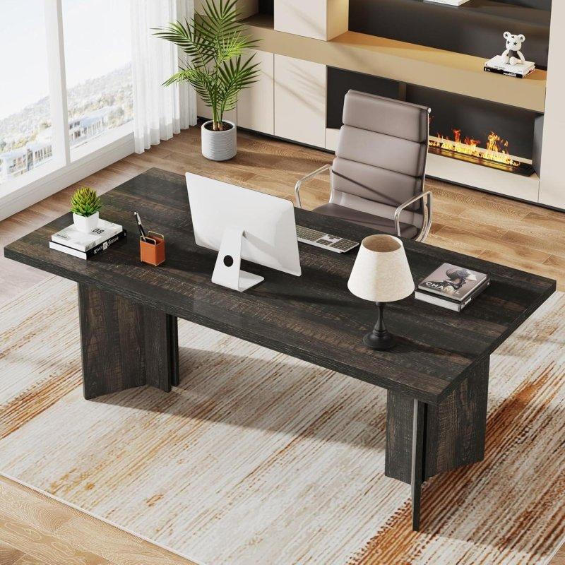 Meşe Rengi Kalın Tablalı MDF Yönetici Ofis Masası - 161 cm - 326652 Meşe Rengi Kalın Tablalı MDF Yönetici Ofis Masası - 161 cm - 326652
