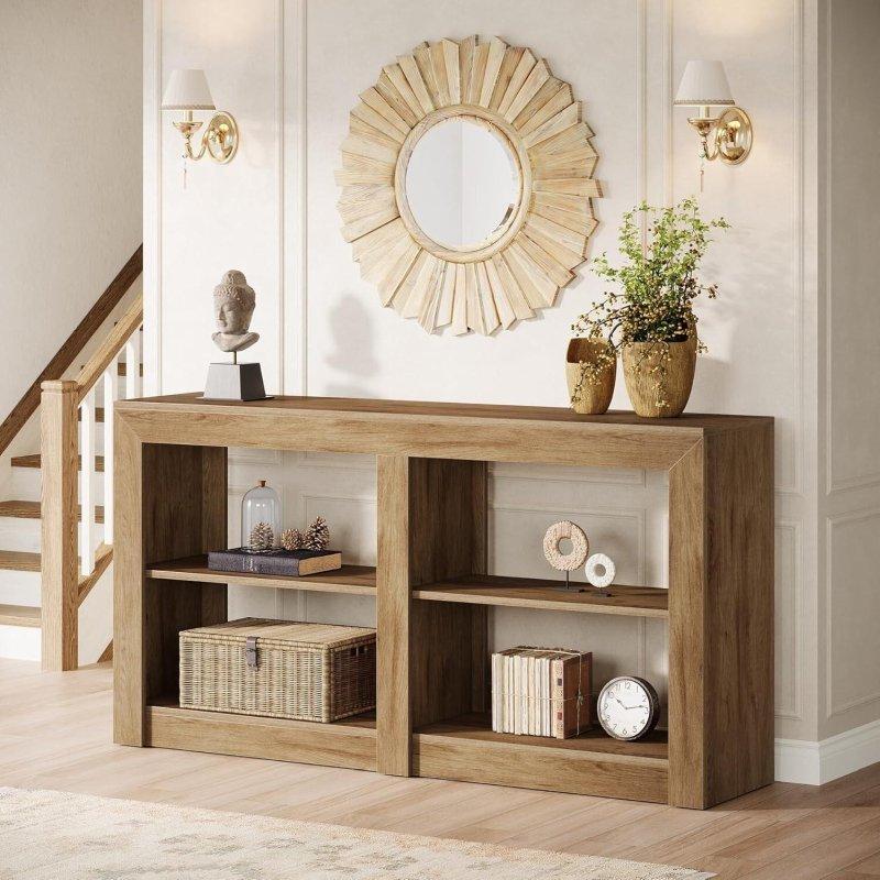 Meşe Rengi MDF 4 Bölmeli Rustik Dresuar - 151 cm - 331117
