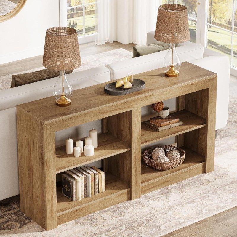 Meşe Rengi MDF 4 Bölmeli Rustik Dresuar - 151 cm - 331117
