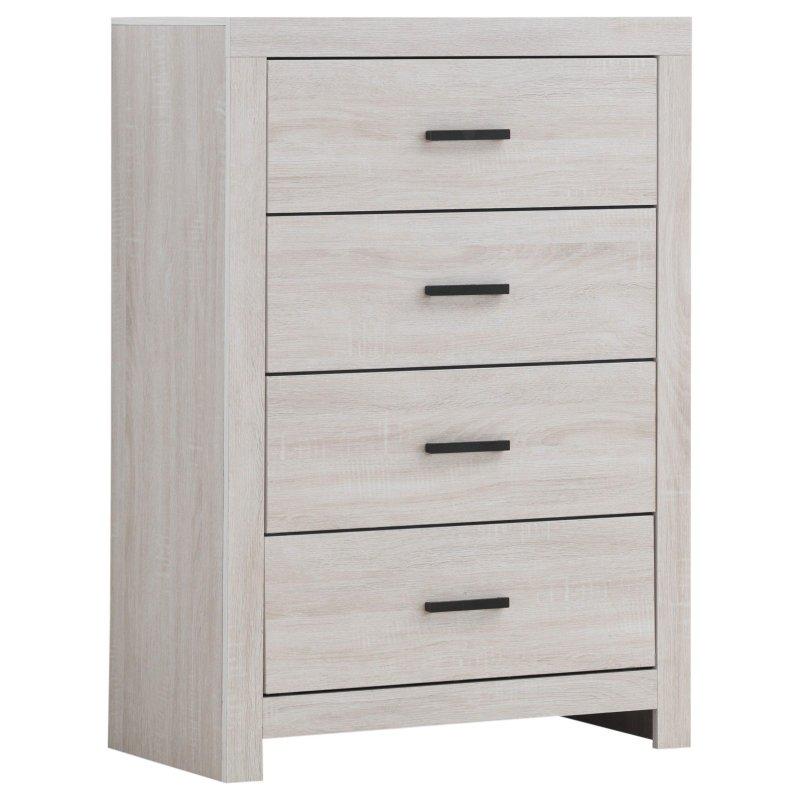 Meşe Rengi MDF 4 Çekmeceli Kır Evi Şifonyer - 81x42x114 cm - 310316